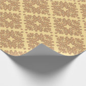 Papier Cadeau dessin arabesque orange sur crème (Coin)