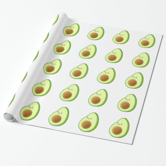 Papier Cadeau Dessin Avocado mignon (Déroulé)