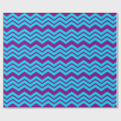 Papier Cadeau Dessin chevron zigzag bleu violet  (Plat)