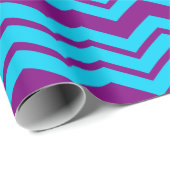 Papier Cadeau Dessin chevron zigzag bleu violet  (Coin rond)