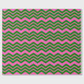 Papier Cadeau Dessin chevron zigzag vert rose  (Plat)