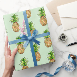 Papier Cadeau dessin d'ananas aquarelle