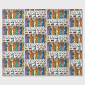 Papier Cadeau Dessin d'anniversaire de votre enfant (Plat)