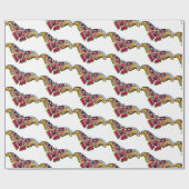 Papier Cadeau Dessin d'art de papillon (Plat)