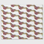 Papier Cadeau Dessin d'art papillon (Plat)