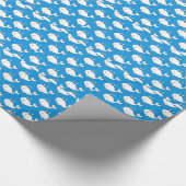 Papier Cadeau Dessin de baleine Motif à main bleue (Coin)