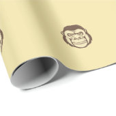 Papier Cadeau Dessin de bande dessinée de gorille (Coin rond)