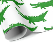 Papier Cadeau Dessin de bébé alligator mignon (Coin rond)