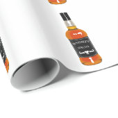 Papier Cadeau Dessin de bouteille de whiskey d'isolement sur (Coin rond)