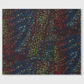 Papier Cadeau dessin de fil abstrait sur noir (Plat)