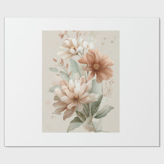 Papier Cadeau dessin de fleur magnifique
