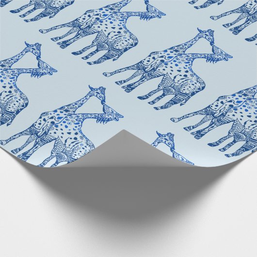 Papier Cadeau Dessin de girafes en papier d'enveloppement (Coin)