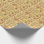 Papier Cadeau Dessin De Giraffe, Amusant Design Sans Fil. (Coin)