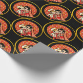 Papier Cadeau Dessin de la chambre de mariée de Mariage indien C (Coin)