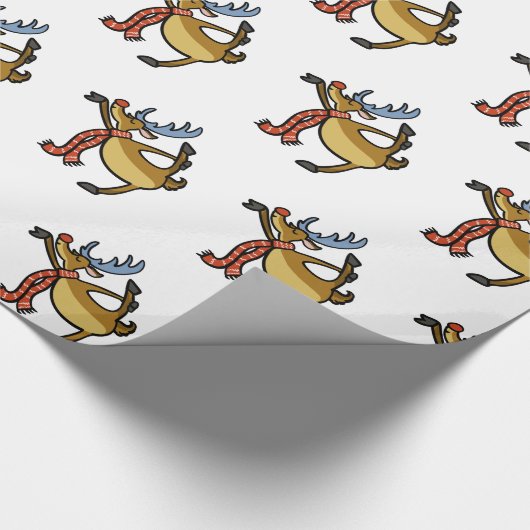 Papier Cadeau Dessin de Moose Dancing | choisir la couleur arriè (Coin)