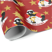 Papier Cadeau Dessin de Noël de l'empereur pingouin Papier à env (Coin rond)
