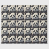 Papier Cadeau Dessin de Panda (Plat)