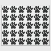 Papier Cadeau Dessin de patte de chien (Plat)