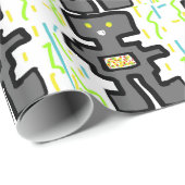 Papier Cadeau dessin de robot (Coin rond)