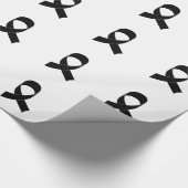 Papier Cadeau Dessin de ruban noir (Coin)