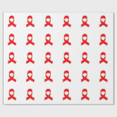 Papier Cadeau Dessin de ruban rouge (Plat)