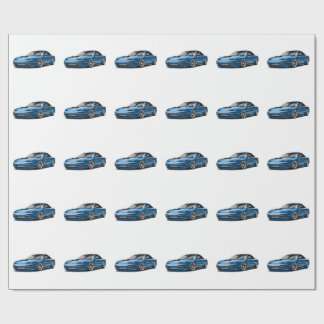 Papier Cadeau dessin de voiture bleue 240sx