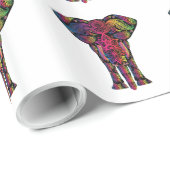 Papier Cadeau Dessin d'éléphant coloré (Coin rond)