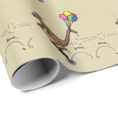 Papier Cadeau Dessin d'humour australien kangourou (Coin rond)