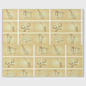 Papier Cadeau Dessin d'instruments de musique (Plat)