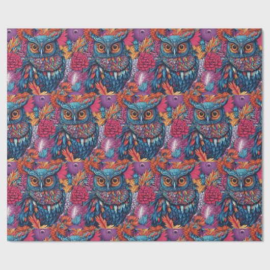 Papier Cadeau Dessin d'objets Owl (Plat)