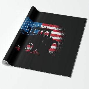 Papier Cadeau Dessin du drapeau américain pour tracteur pour agr