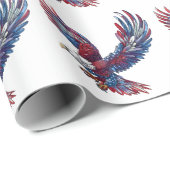 Papier Cadeau Dessin d'un aigle, concept 4 juillet (Coin rond)