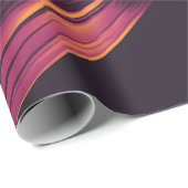 Papier Cadeau Dessin d'un corbeau noir sur orange jaune (Coin rond)