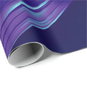 Papier Cadeau Dessin d'un corbeau sur un arrière - plan bleu néo (Coin rond)