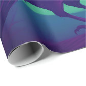 Papier Cadeau Dessin d'un corbeau sur un arrière - plan bleu vif (Coin rond)