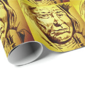 Papier Cadeau Dessin en chef indien Dessin de bande dessinée Sty (Coin rond)