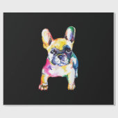Papier Cadeau Dessin Français Bulldog original aquarelle (Plat)