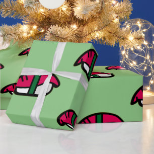 Papier Cadeau Dessin Kawaii Sushi, Riz aux poissons et enveloppe