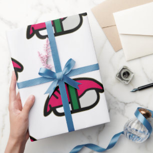 Papier Cadeau Dessin Kawaii Sushi, Riz de Poisson et Algues