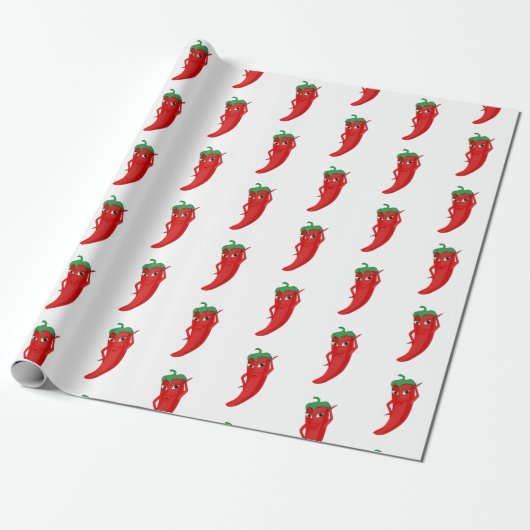 Papier Cadeau Dessin Motif Hot Pepper Diva (Déroulé)