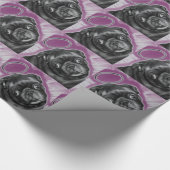 Papier Cadeau Dessin original de carlin d'ange par l'artiste (Coin)