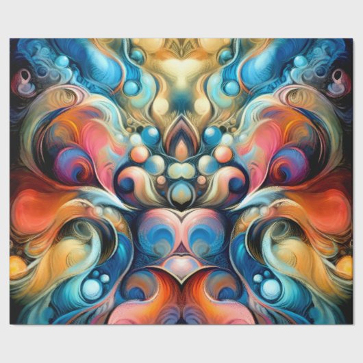 Papier Cadeau Dessin Pastel Abstrait Bubbly bio coloré (Couture)