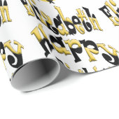 Papier Cadeau Dessin personnalisé unique Bumblebee Doodle B-Day (Coin rond)