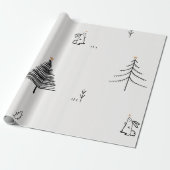 PAPIER CADEAU DESSIN RABBIT ET ARBRE DE NOËL (Déroulé)