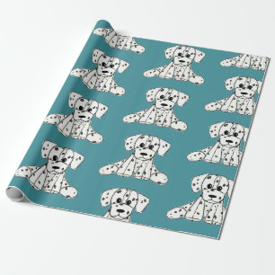 Papier Cadeau Dessin simple de contour de chien en peluche dalma