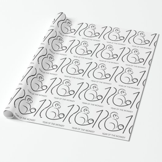 Papier Cadeau Dessin singe de zodiaque de 2016 Chinois de schéma (Déroulé)