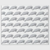 Papier Cadeau Dessin Vintage de Lamantin (Plat)