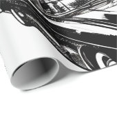 Papier Cadeau Dessin vintage Fille de mode (Coin rond)