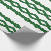Papier Cadeau Dessin Zigzag Vert et Blanc (Coin)