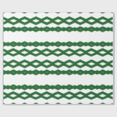 Papier Cadeau Dessin Zigzag Vert et Blanc (Plat)